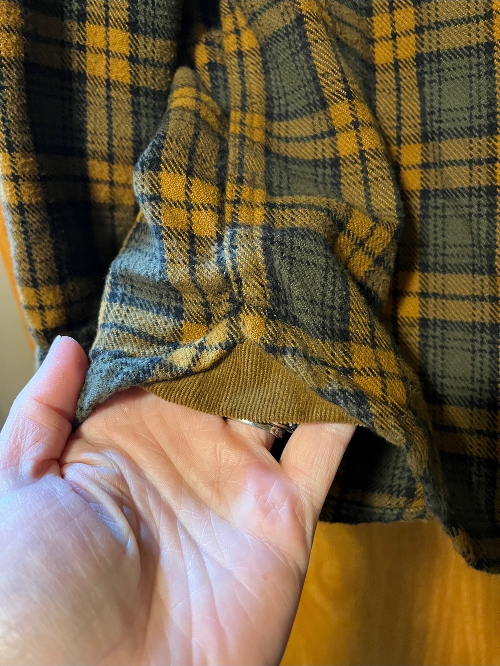 Prana Men's Plaid Button-Down Shirt - Mustard & Black - Picture 8 of 14